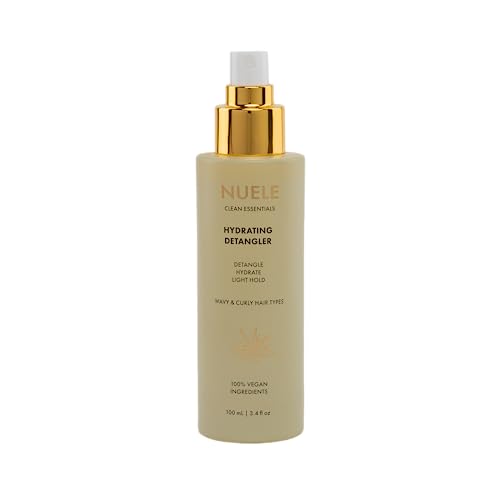 Nuele Hair Detangler - Hydrates & Detangles Wavy/Curly Hair, 100% Vegan Ingredients - 3.4 Fl Oz