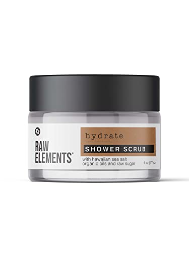 Raw Elements Body Scrub - Hydrating Exfoliator with Hawaiian Sea Salt & Organic Oils - 7.6 oz