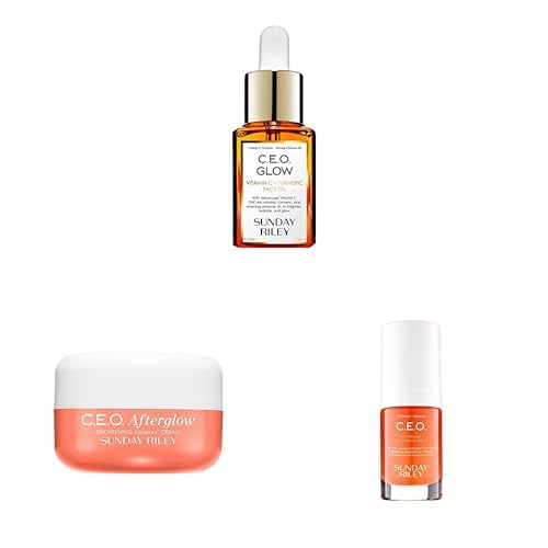 Sunday Riley Face Care Set - Brightening & Antioxidant Defense, Vegan - 0.5 Fl Oz Each