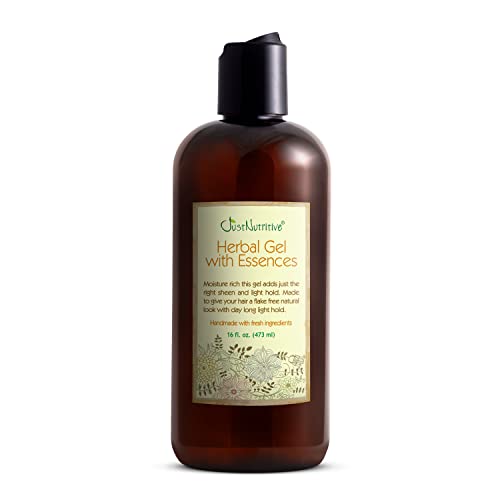 Just Nutritive Herbal Hair Gel - Gentle Hold, Natural Ingredients, Tames Flyaways - 16 fl oz