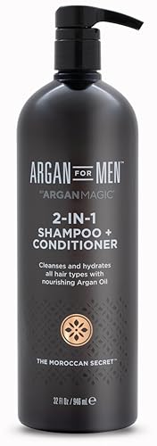 Argan Magic 2-in-1 Shampoo & Conditioner - Hydrates, Cleanses, Bergamot Scent - 32oz