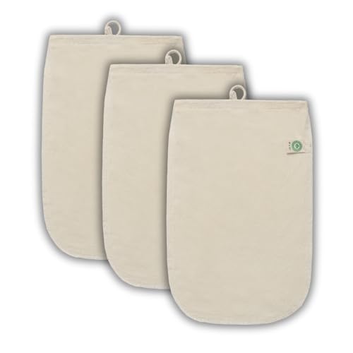 Organic Cotton Reusable Coffee Filter Bags - Versatile for Cold Brew & More - 3 Pack, Large
