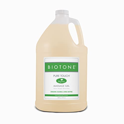 Biotone Pure Touch Organic Massage Gel - Smooth Glide, Hypoallergenic & Unscented - 128oz