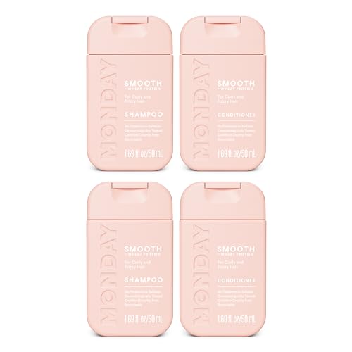 Monday Haircare Smooth Shampoo & Conditioner Set - Frizz Control, Travel Size, 50ML (4 pcs)