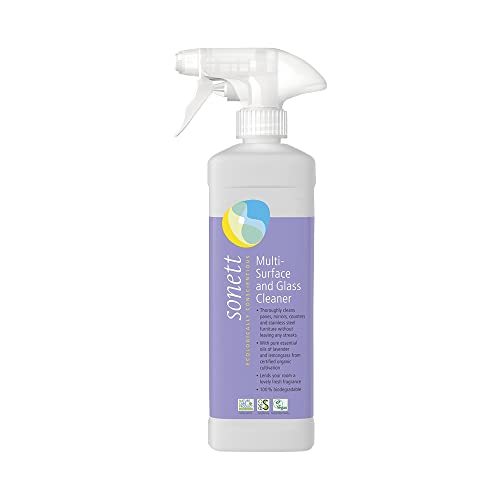 Sonett Glass Cleaner - Streak-Free Shine, Organic Essential Oils, 17 fl oz