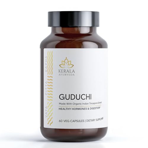 Kerala Ayurveda Guduchi Capsules - Supports Immunity & Hormone Balance, 100% Herbal - 60 Count