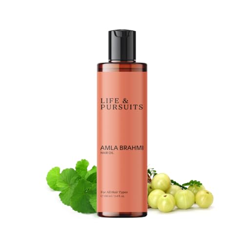 Life & Pursuits Amla Brahmi Hair Oil - Nourishing Natural Blend for Healthy, Shiny Hair - 3.4 Oz