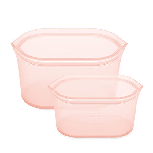 Zip Top Silicone Travel Case - Durable, Waterproof, Non-Toxic - 2 Bag Set, Small & Large