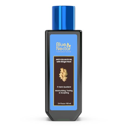 Blue Nectar Body Oil - Targets Cellulite, Hydrates Skin with 11 Herbs - 3.4 fl oz