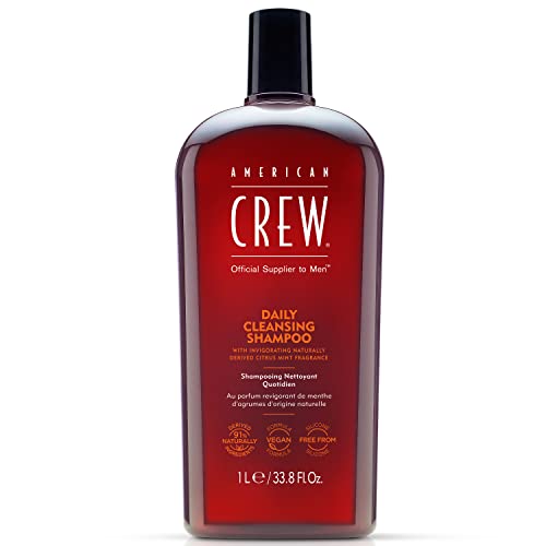 American Crew Shampoo - Daily Cleanser with Vitamin B5, Citrus Mint Fragrance - 33.8 Fl Oz