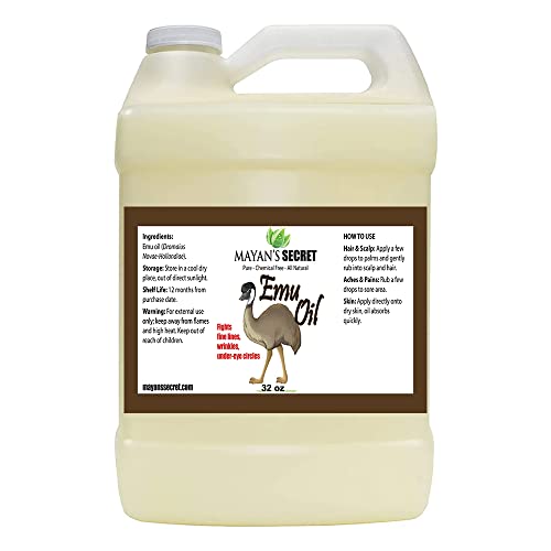 Premium Grade A Emu Oil - Hydrates Skin, Nourishes Hair, Pure & Chemical-Free - 32oz