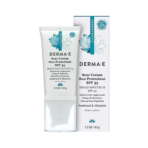 DERMA E Scar Cream with SPF 35 - Moisturizing Treatment for Scars, Burns, & Acne - 1.5 Oz