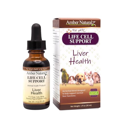 Amber NaturalZ Pet Supplement - Supports Liver Health with Herbal Blend, 1oz Glass Bottle