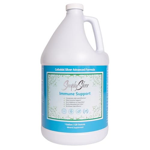 Simply Silver Colloidal Silver Liquid - Immune Support, All Natural, Non-GMO, 20 PPM - 128 Fl Oz