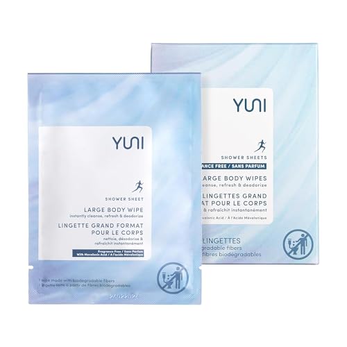 YUNI Beauty Personal Cleansing Wipes - Moisturizing, Biodegradable, Aloe & Green Tea - 12 Count