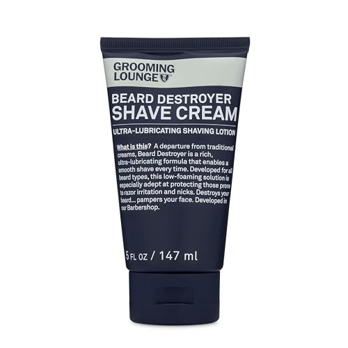 Grooming Lounge Beard Destroyer Shave Cream - Bump & Irritation Free, Moisturizing - 5 Oz