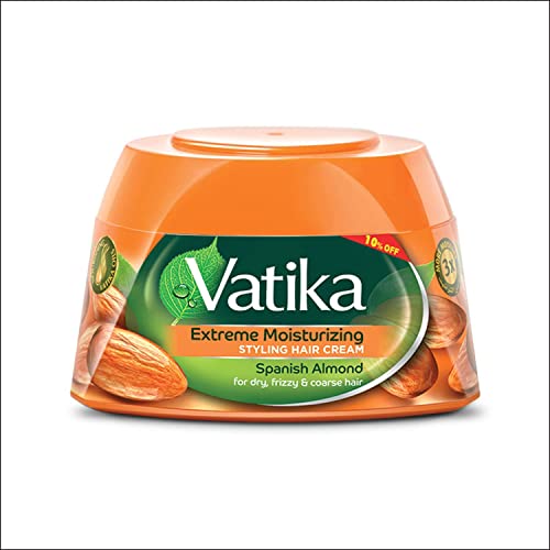 Vatika Naturals Hair Cream - Moisturizes & Nourishes, Spanish Almonds - 140ml for Frizz Control