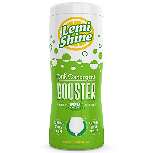 Lemi Shine Booster Dishwasher Cleaner - Removes Spots & Stains, Natural Citrus Extracts - 12 oz
