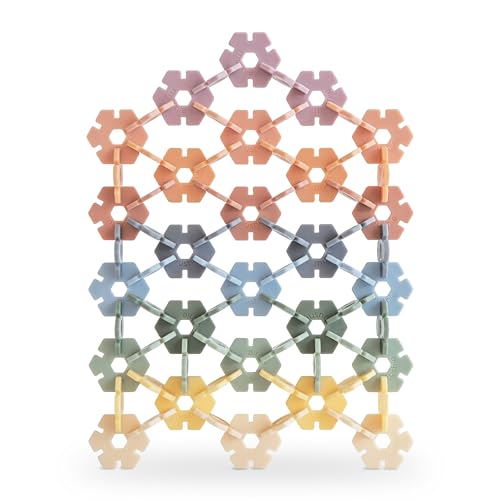 Mushie Toddler Puzzle Set - STEM Learning Tool, BPA-Free, 100 Hexagon Pieces for Ages 5+