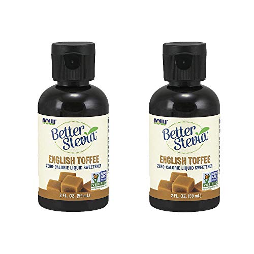 NOW Foods BetterStevia Liquid Sweetener - Zero-Calorie, English Toffee Flavor - 2oz (2 Pack)