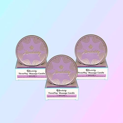 Lovability ThreePlay Massage Candle - Mood-Setting, Body Safe, Natural Oils - 3 Pack