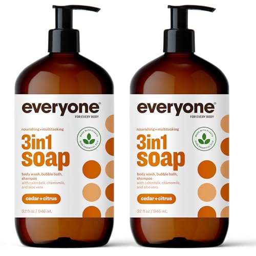 Everyone 3-in-1 Body Wash - EWG Verified, Coconut Cleanser, Cedar & Citrus Scent - 32oz (2 Pack)
