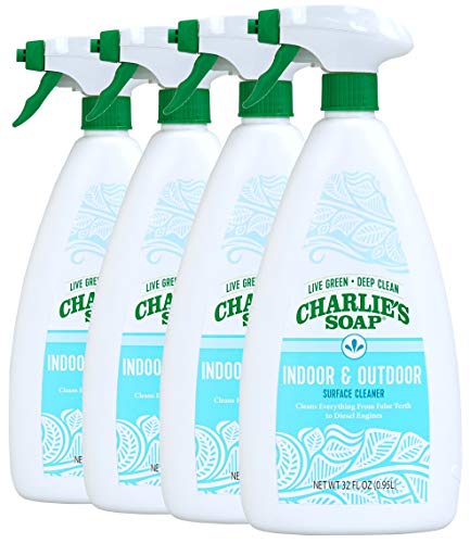 Charlie's Soap Multi-Surface Cleaner - Non-Toxic, Biodegradable, Natural Ingredients - 32oz, 4 Pack