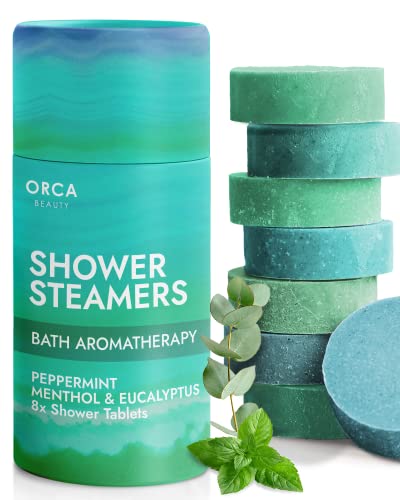 Aromatherapy Shower Steamers - Revitalizing Eucalyptus & Peppermint, 8 Pack