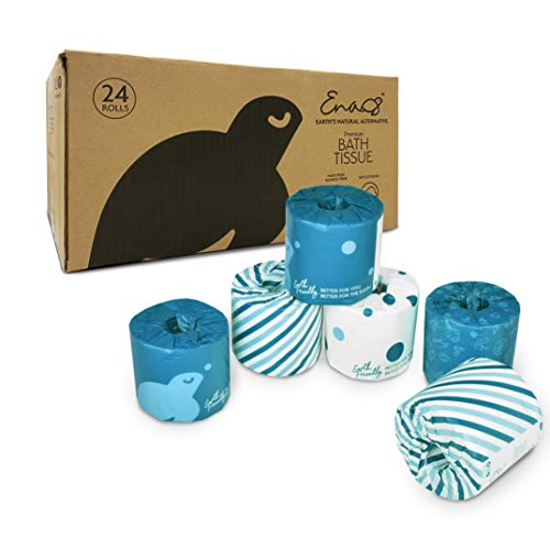 Earth's Natural Alternative Bamboo Toilet Paper - Soft, Absorbent, Biodegradable - 24 Rolls