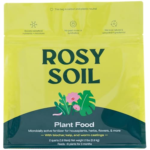 Rosy Soil Plant Food - Organic Nutrients for Healthy Growth, Biochar & Kelp - 2 Quarts