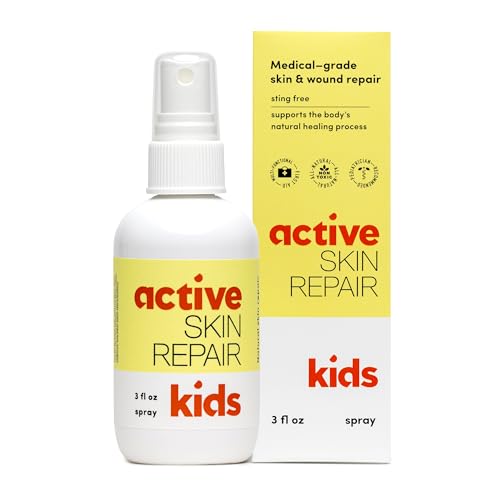 Active Skin Repair Kids First Aid Spray - Non-Toxic Antiseptic for Cuts & Rashes - 3oz