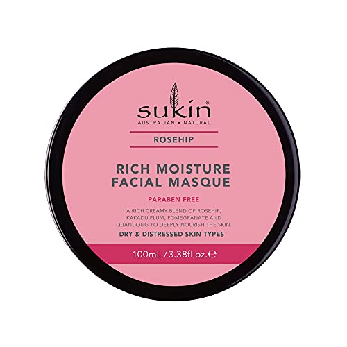Sukin Rosehip Facial Mask - Deep Hydration, Natural Ingredients - 3.38oz