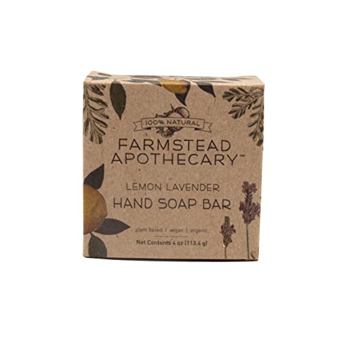 Farmstead Apothecary Hand Soap - Nourishing Organic Coconut & Vitamin E, Lemon Lavender - 1 Bar