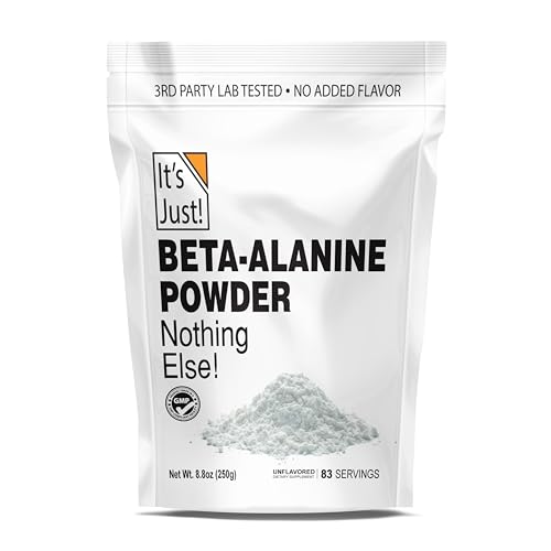 It's Just! Beta-Alanine Powder - Boost Endurance, Non-GMO, Gluten-Free - 250g Bulk, 83 Servings