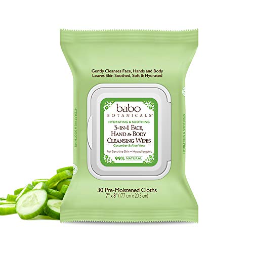 Babo Botanicals Baby Wipes - Gentle 3-in-1 Cleansing with Cucumber & Aloe Vera - 30 ct