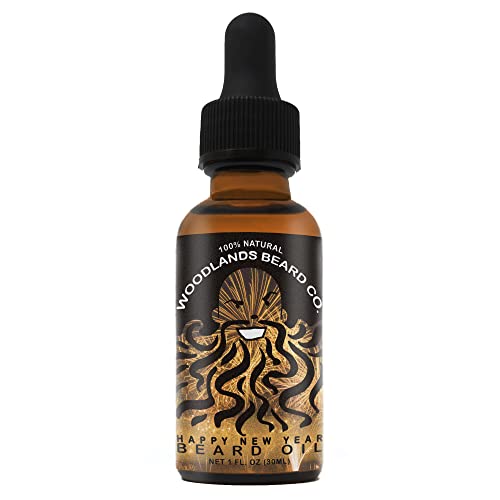 Happy New Year Beard Oil - Softens & Hydrates, Aromatic Blend of Patchouli & Vanilla - 1oz