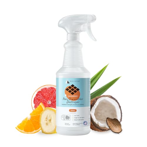 kin+kind Pet Odor & Stain Remover - Natural Deep Cleaner, Citrus Scent, USDA Biobased - 32 fl oz