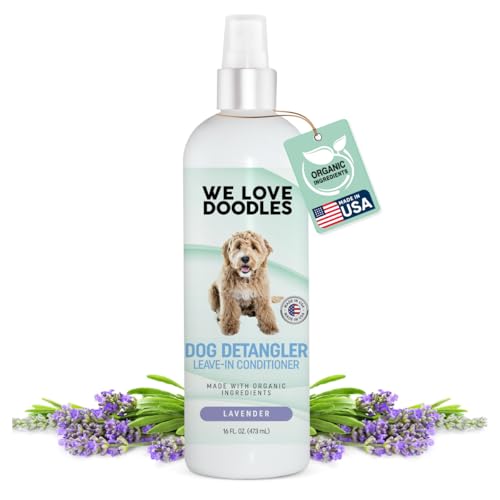 We Love Doodles Dog Detangler Spray - Gentle Tangle Remover, Lavender Scent - Made in USA, 8oz