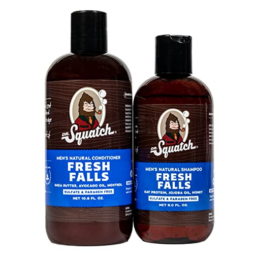 Dr. Squatch Fresh Falls Shampoo & Conditioner Set - Nourishing Ingredients, Natural Scents - 2-Pack