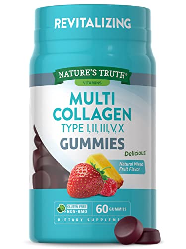 Nature's Truth Multi Collagen Gummies - Support for Skin, Hair & Joints, Non-GMO - 60 Count
