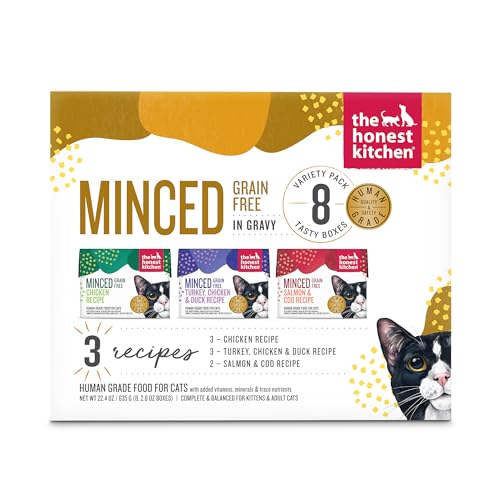 The Honest Kitchen Minced Wet Cat Food - High Protein, Grain-Free, Human Grade - 2.8oz Pack of 8