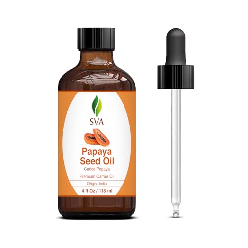 SVA Papaya Seed Oil - Nourishing Carrier Oil for Skin & Hair, Cold Pressed - 4 Fl Oz