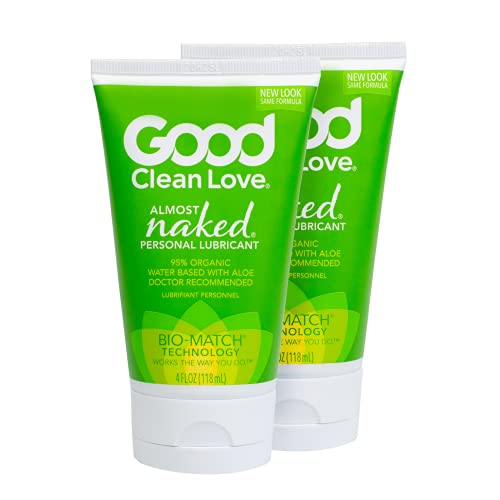 Good Clean Love Almost Naked Personal Lubricant - Organic Aloe Vera, pH-Balanced - 4 Oz (2-Pack)