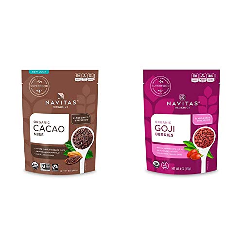 Navitas Organics Cacao Nibs & Goji Berries Bundle - Antioxidant-Rich, Organic, Non-GMO - 12oz