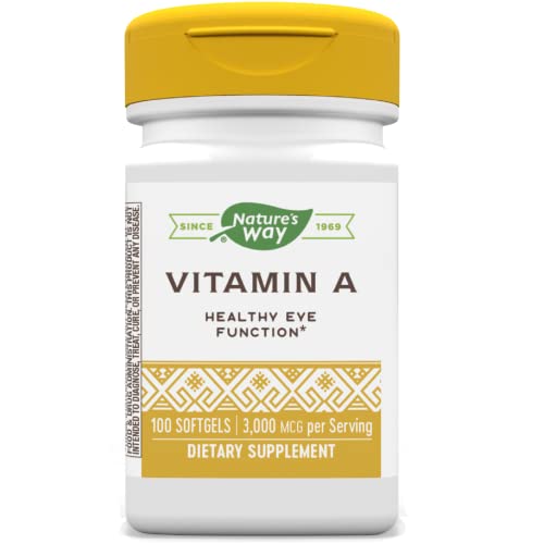 Nature's Way Vitamin A - Supports Eye Health & Immune Function, Gluten-Free - 100 Softgels