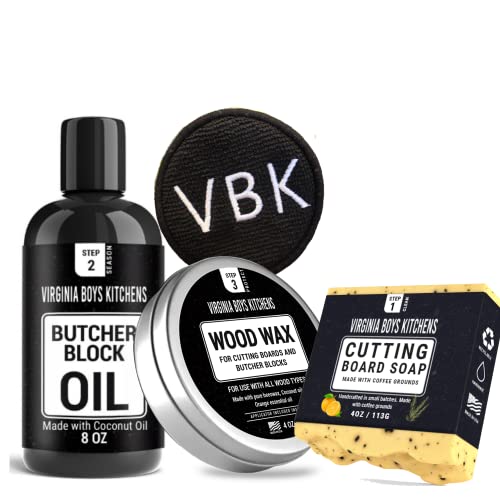 Virginia Boys Kitchens Wood Conditioner - Food Grade Coconut Oil, Beeswax, Orange Oil - 8oz