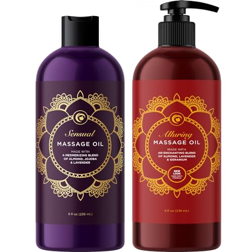 Maple Holistics Massage Oil Kit - Nourishing Aromatherapy for Relaxation & Skin Care - 8oz