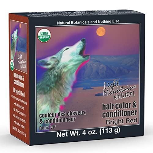 Light Mountain Hair Dye - Nourishing Organic Henna Color, Vegan & Chemical-Free - 4 Oz