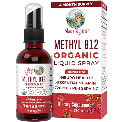 MaryRuth Organics Vitamin B12 Spray - Supports Energy & Nervous System, Vegan - 1 Fl Oz