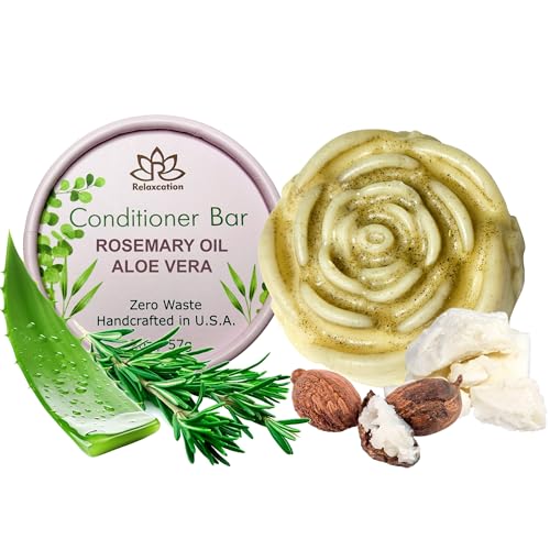 Herbal Solid Conditioner Bar - Nourishes Hair, Stimulates Growth, Hydrates - Rosemary & Aloe Vera